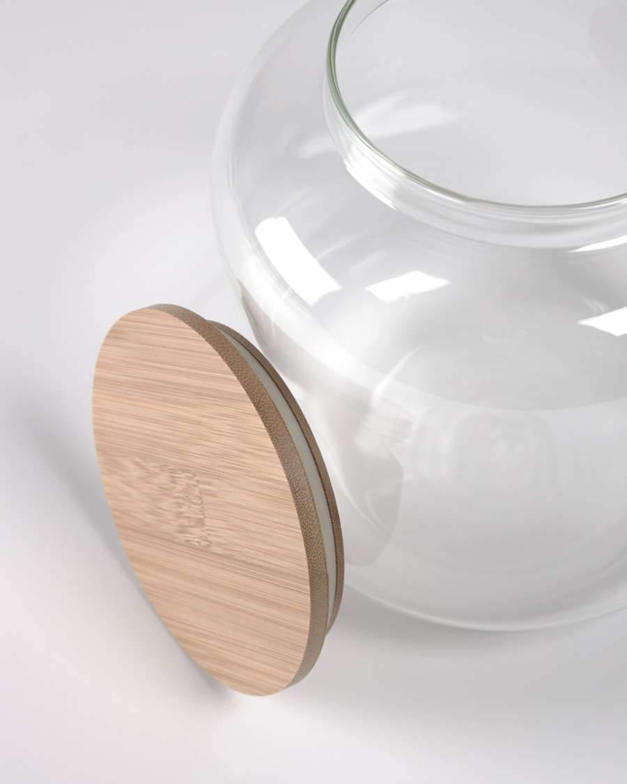 Large Cirene transparent glass jar