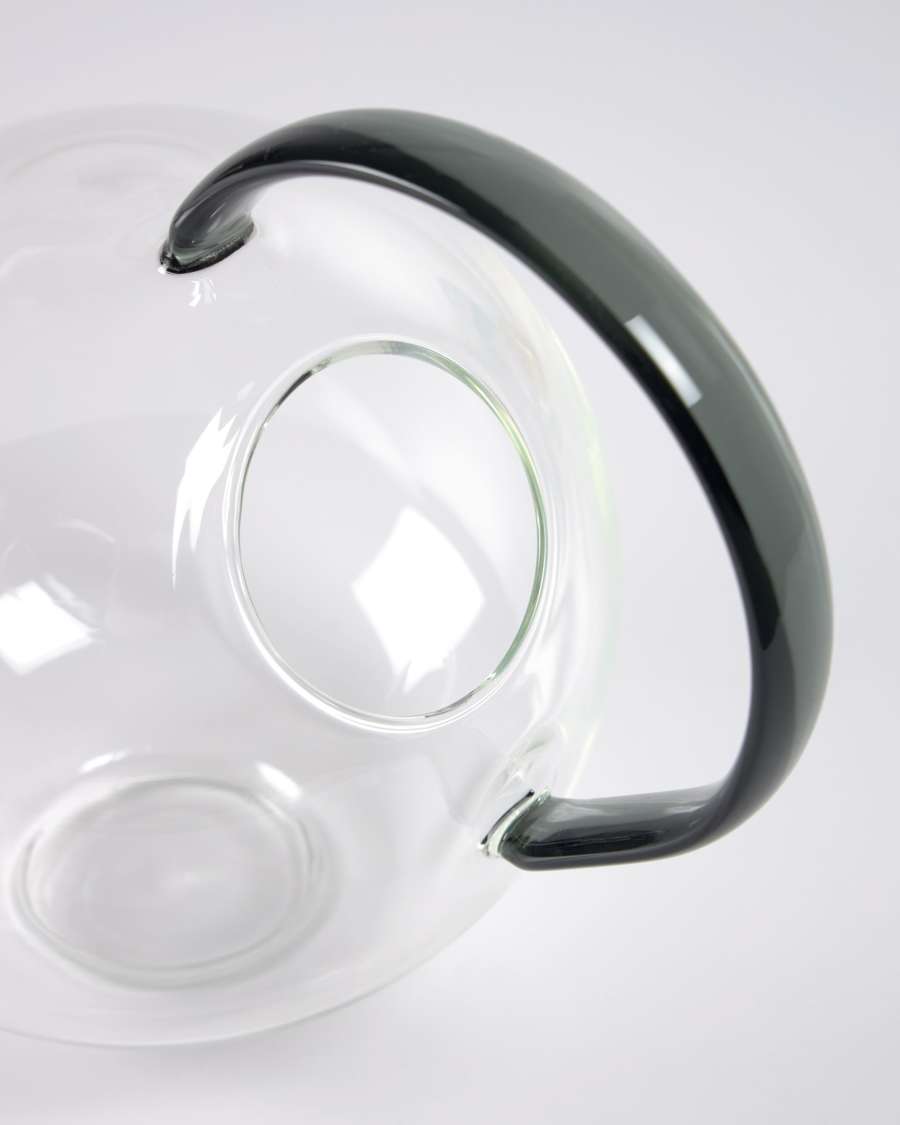 Duyen glazen vaas transparant en grijs