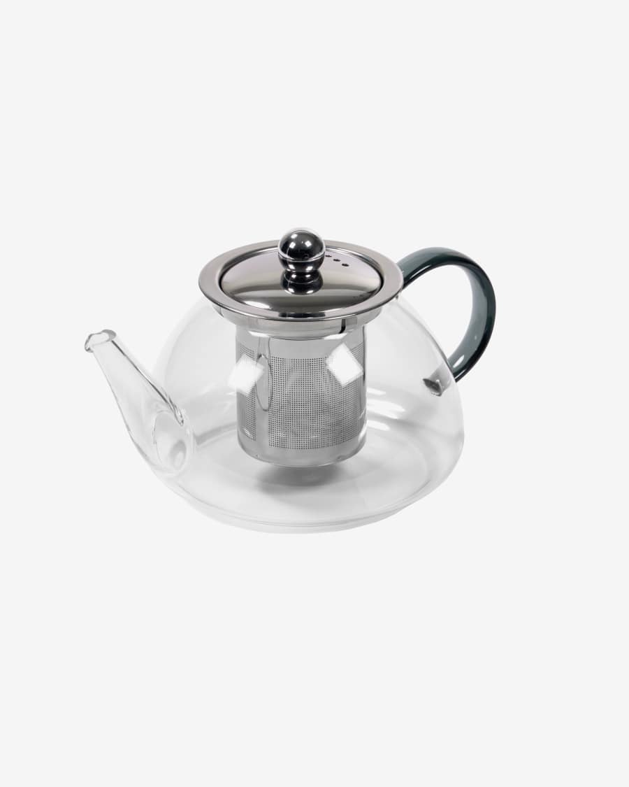 Dolis transparent and grey glass teapot
