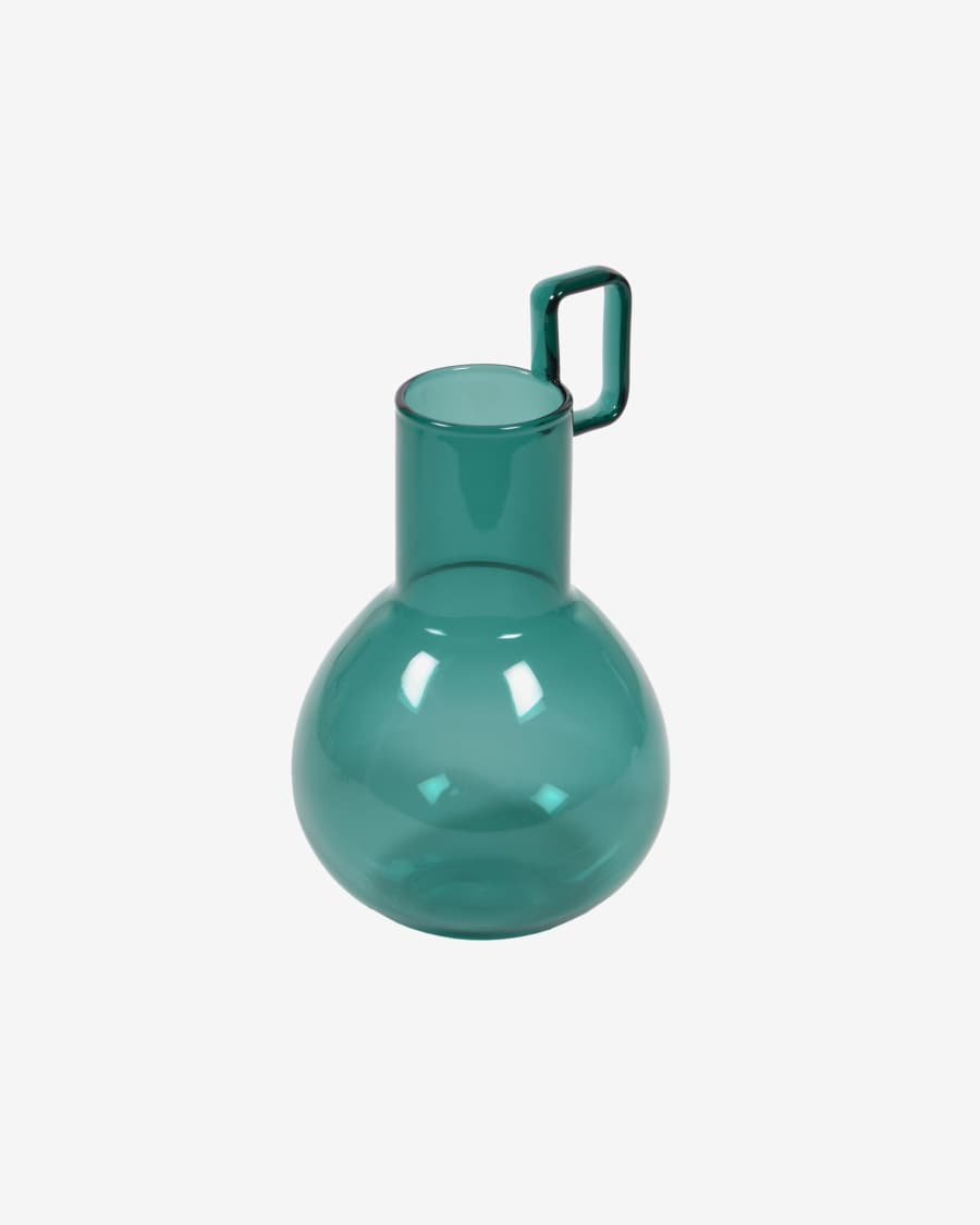 Kei turquoise glass vase 16,5 cm