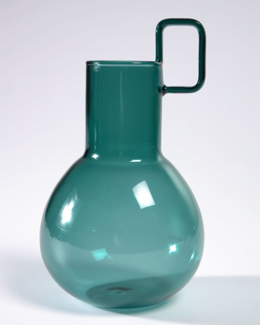 Kei turquoise glass vase 16,5 cm