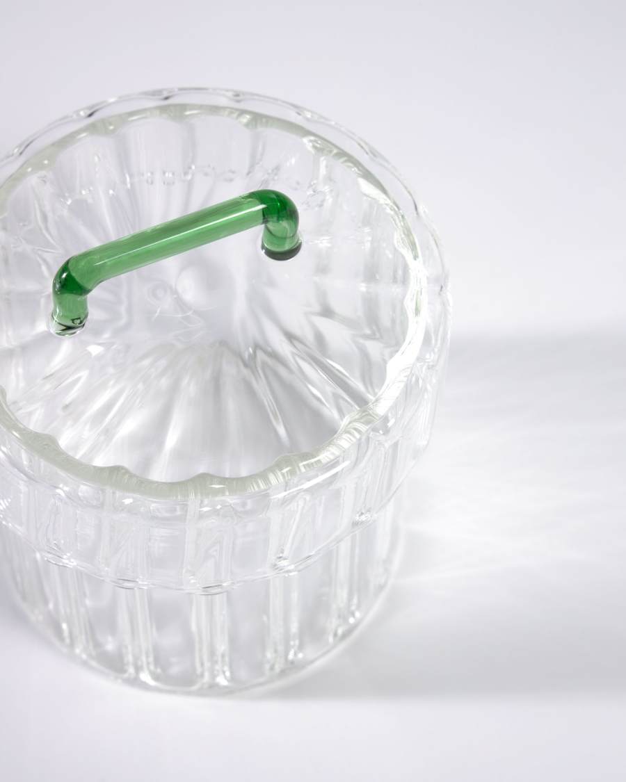 Bocal Gretel en verre transparent et vert