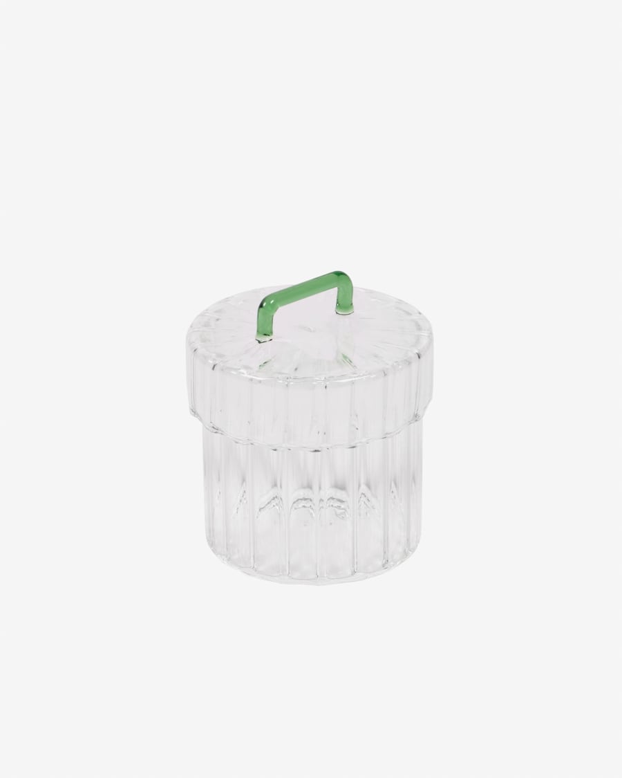 Bocal Gretel en verre transparent et vert