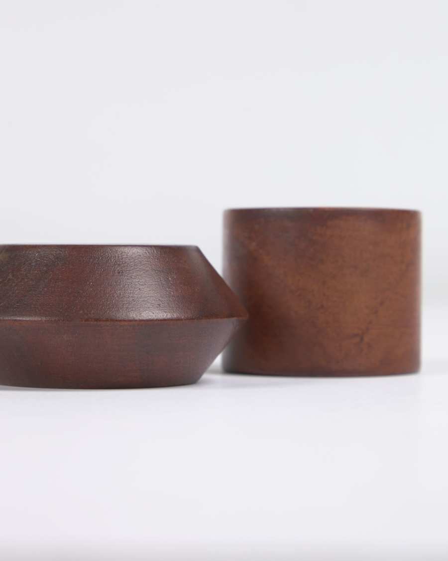 Tamar set of two solid acacia wood napkin rings