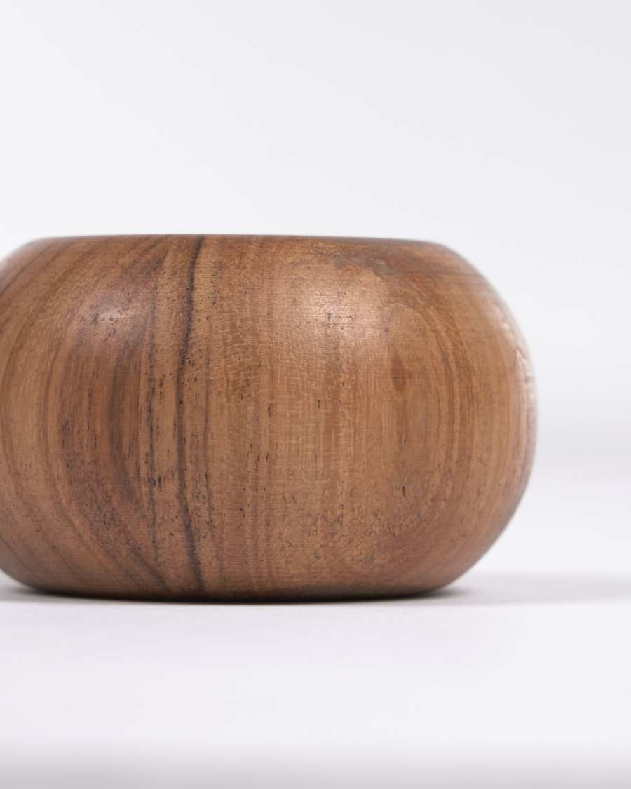 Set Tecia de 2 candelabros madera maciza acacia 4,5 cm y 5,5 cm