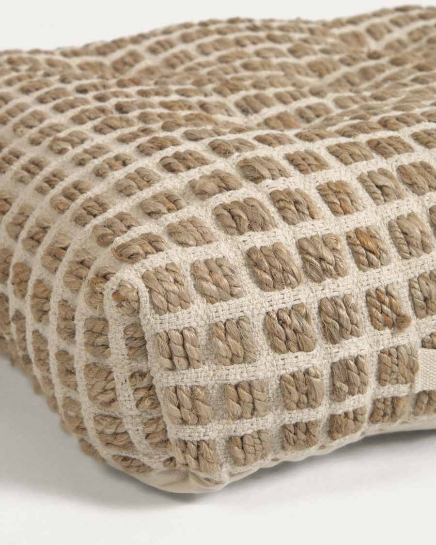 Cuscino da terra o per pallet Adelma iuta e cotone bianco e naturale 63 x 63 cm