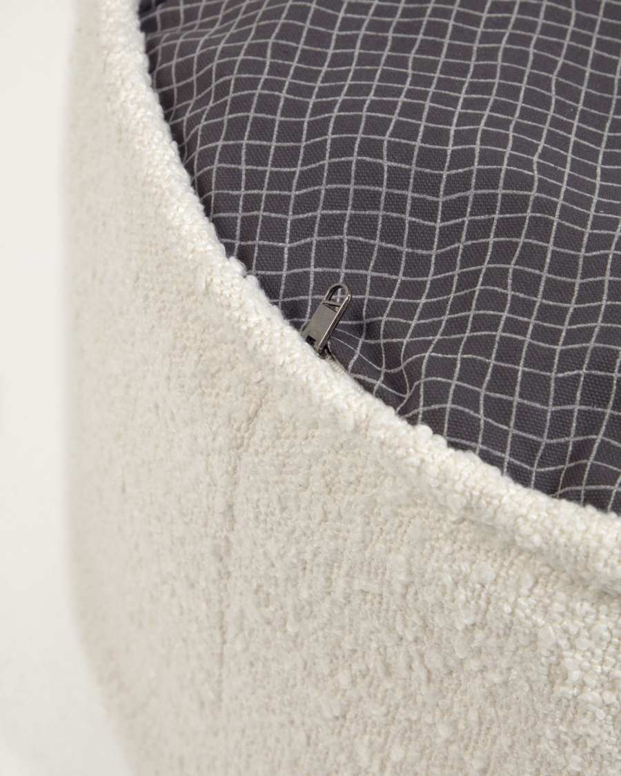 Pouf Vicka effetto shearling bianco Ø 70 cm