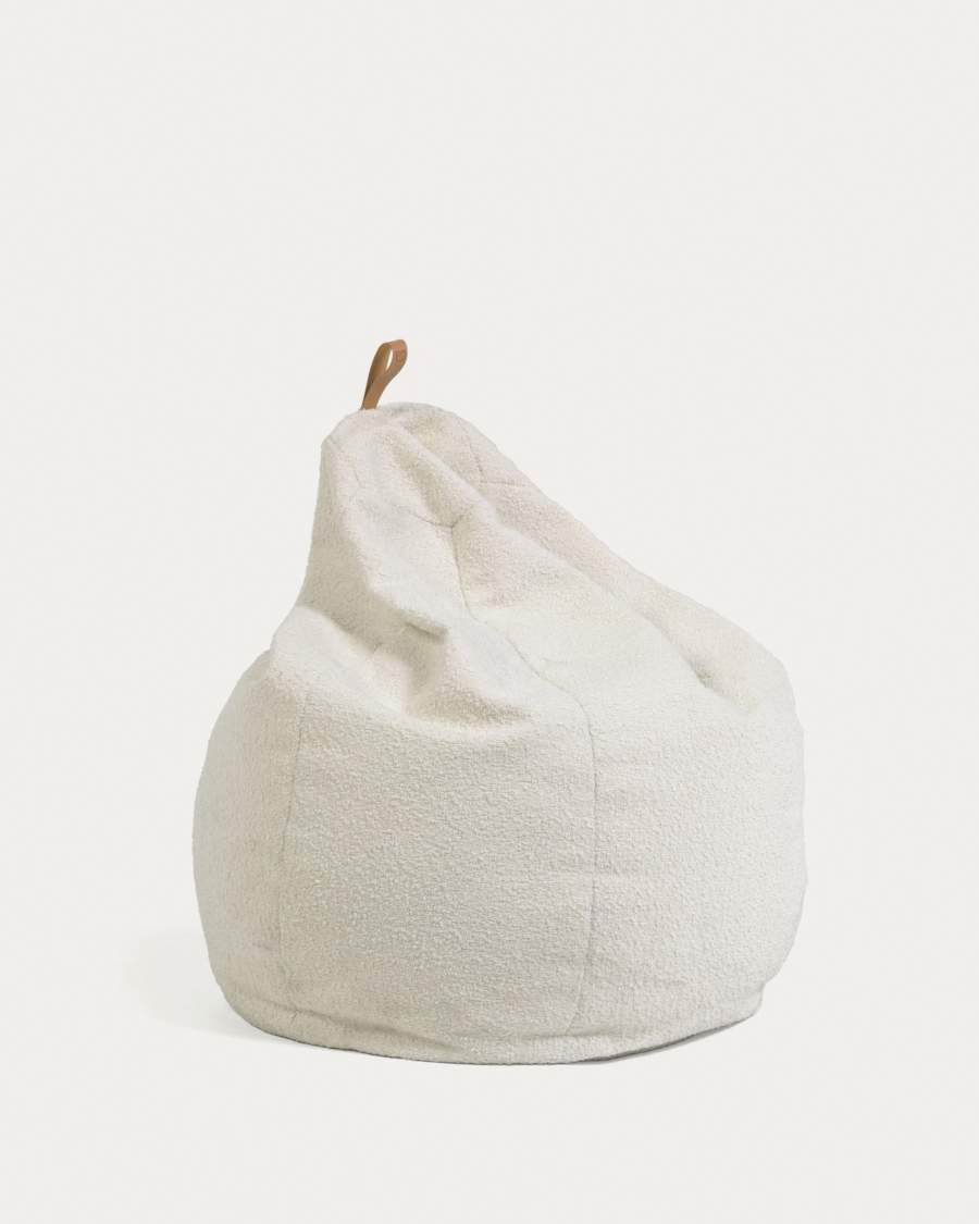 Pouf Vicka effetto shearling bianco Ø 70 cm