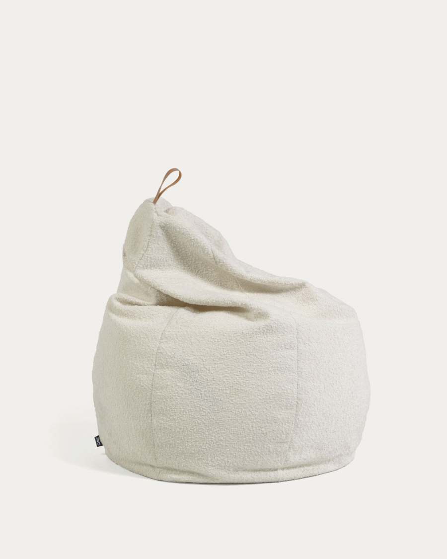 Pouf Vicka effetto shearling bianco Ø 70 cm