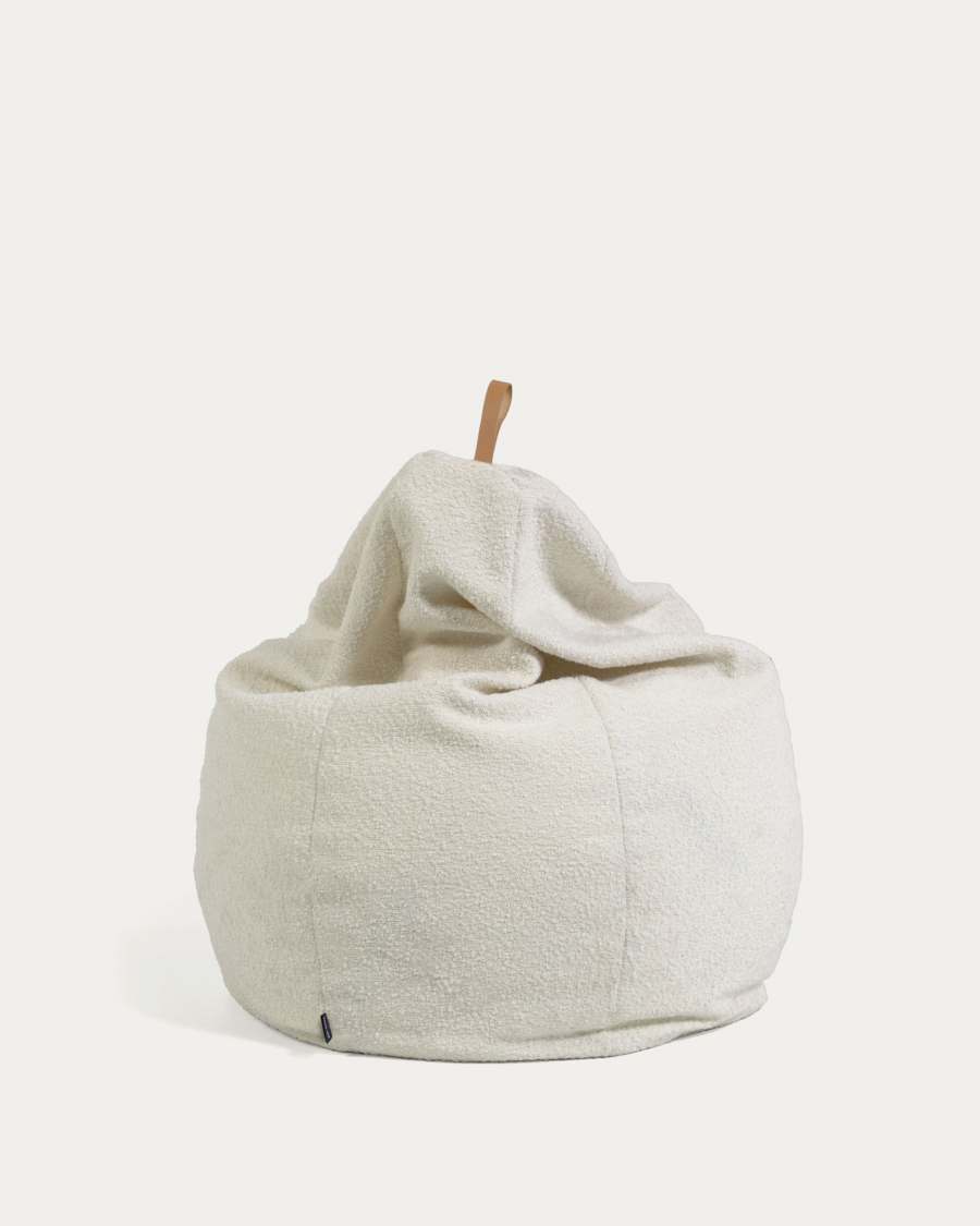 Pouf Vicka effetto shearling bianco Ø 70 cm