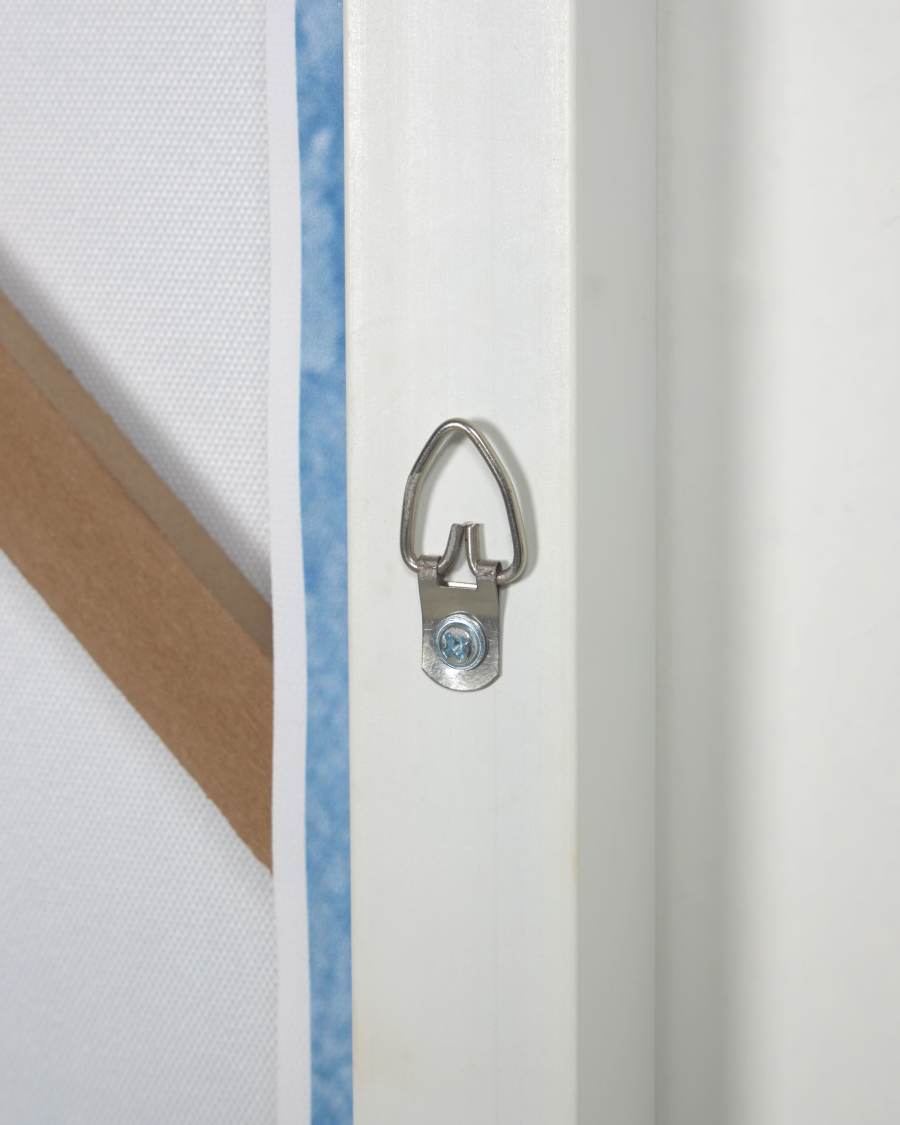 Set Maeva di 2 quadri in legno bianco con acque blu e bianche 40 x 40 cm