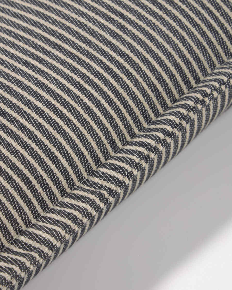 Aleria cotton cushion cover with white and grey stripes 60 x 60 cm