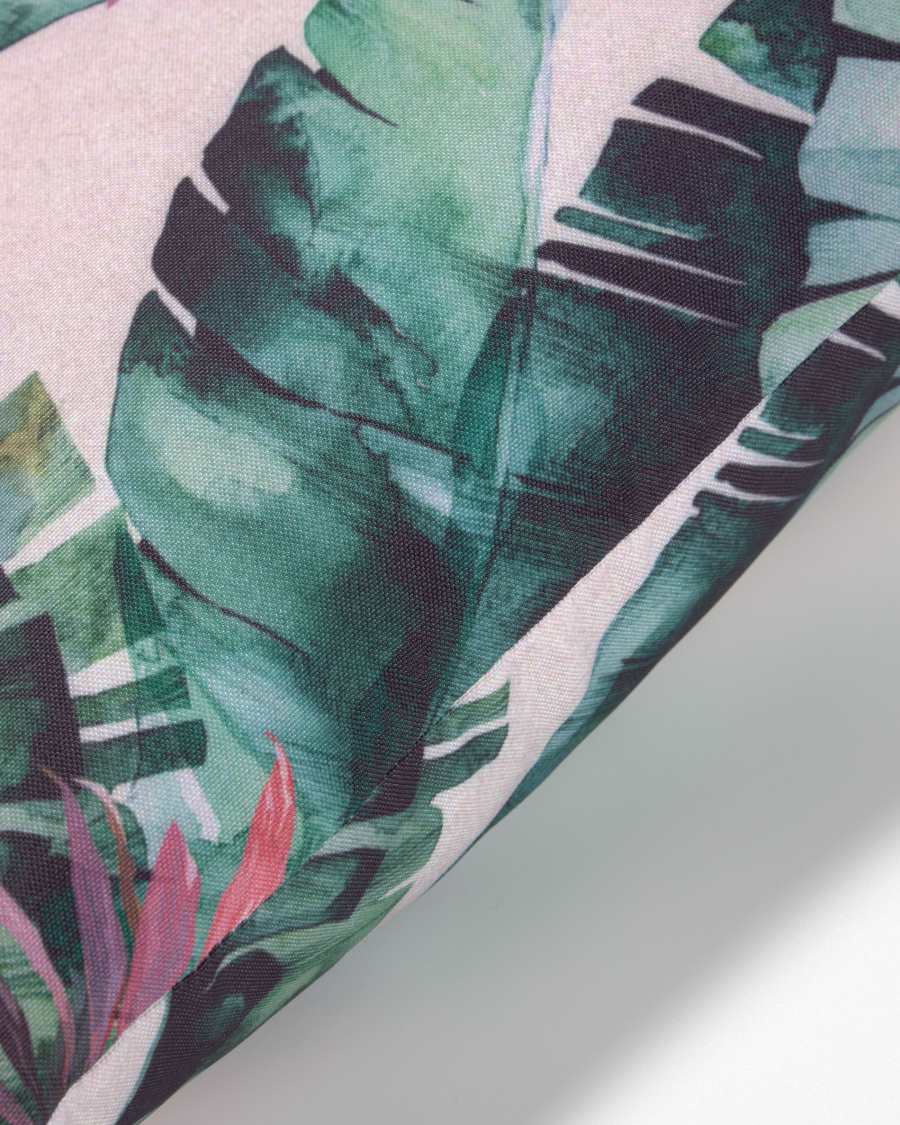 Hermie cushion cover with green leaves 45 x 45 cm