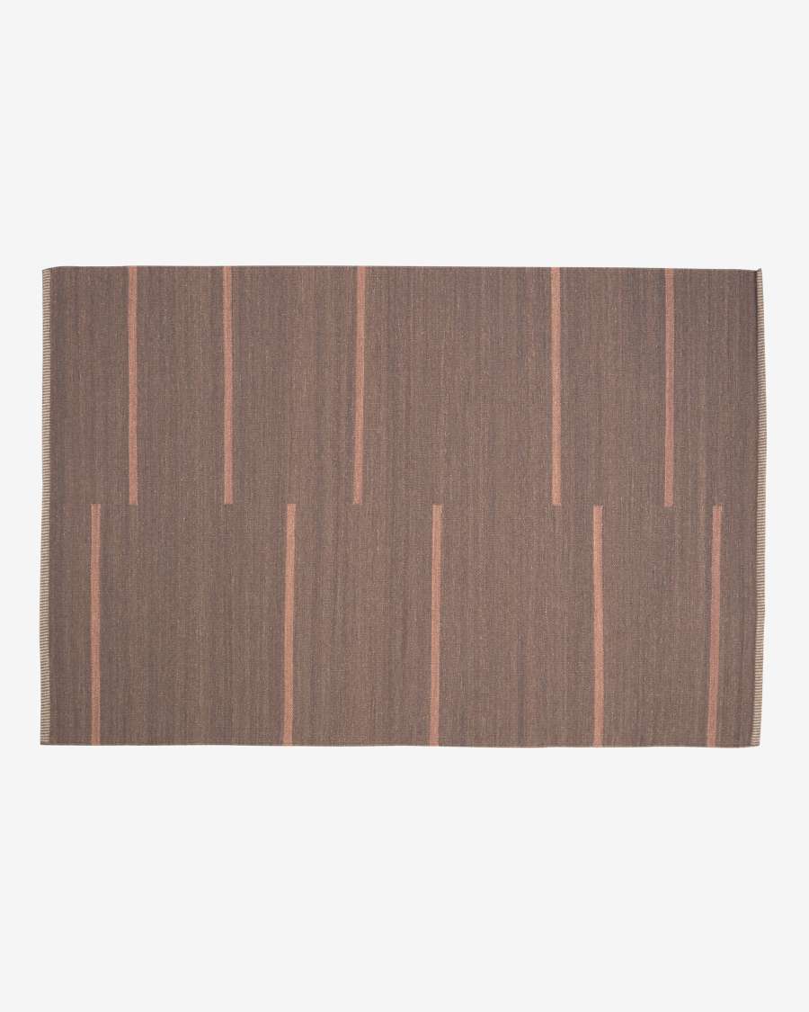 Tappeto Caliope in lana e cotone marrone 160 x 230 cm