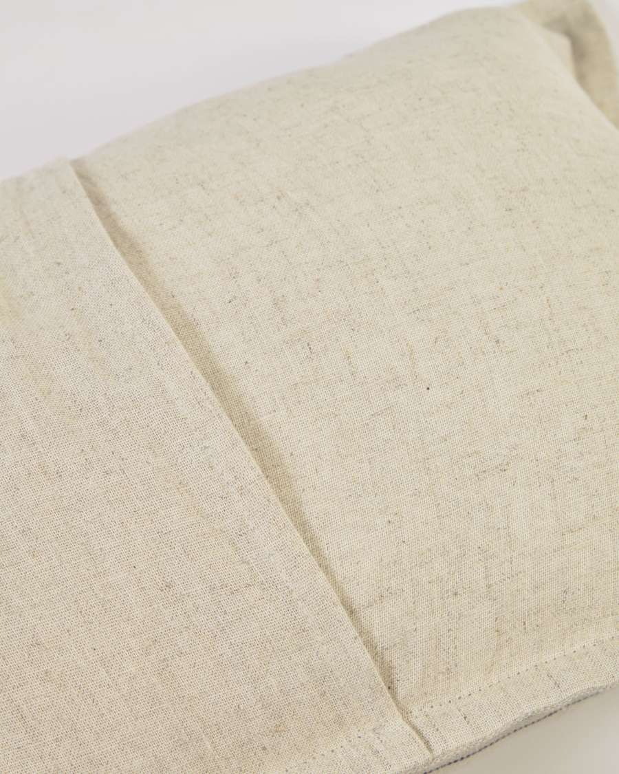 Housse de coussin Emeli 100% lin à rayures noir 30 x 50 cm