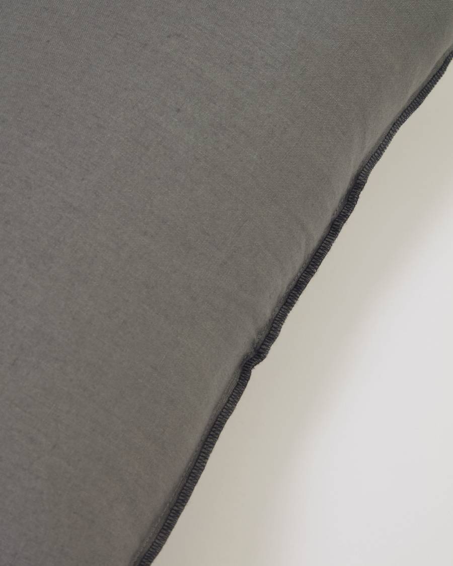 Housse de coussin Elea 100% lin gris foncé 30 x 50 cm