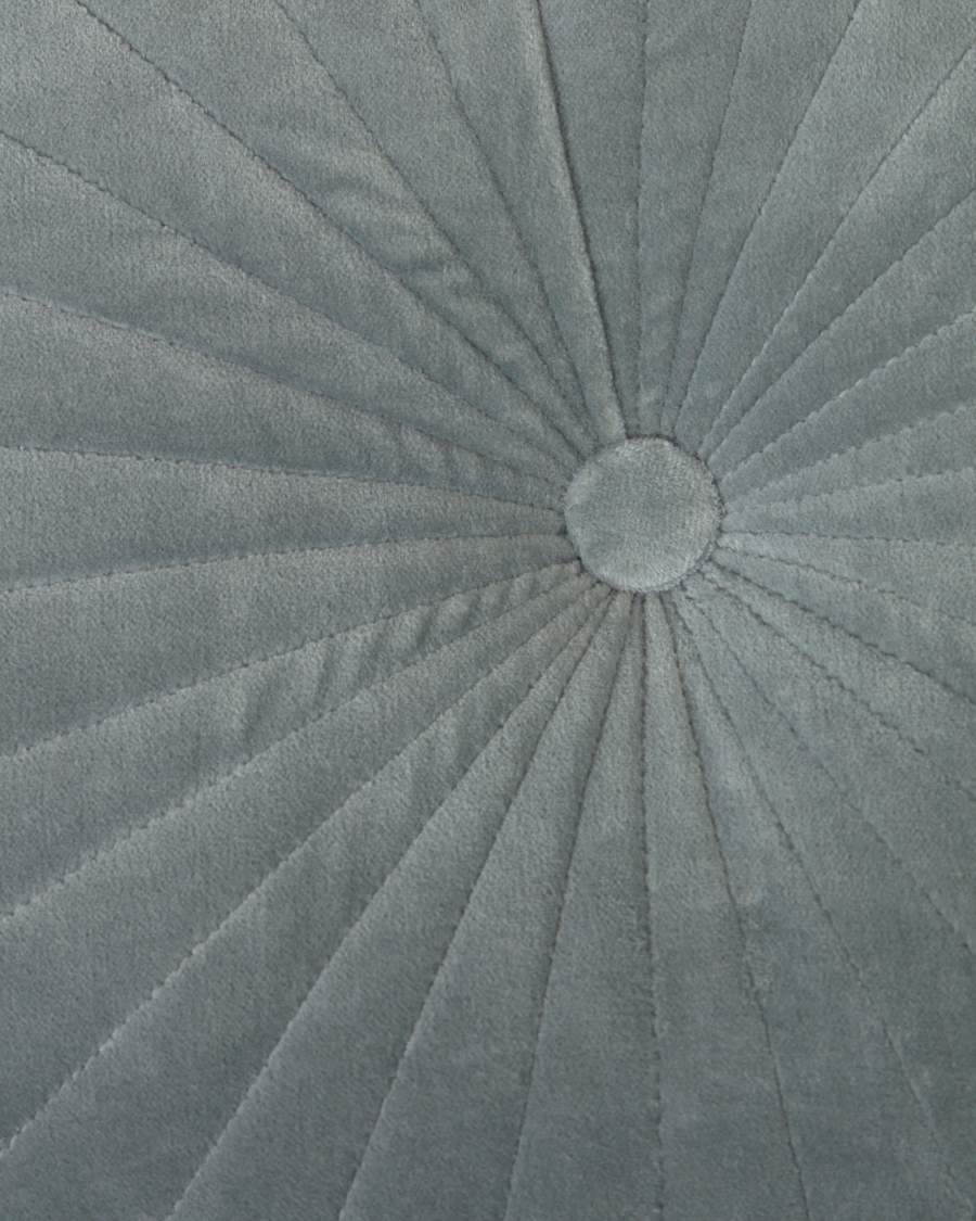 Brunetta round cushion in dark turquoise velvet Ø 35 cm