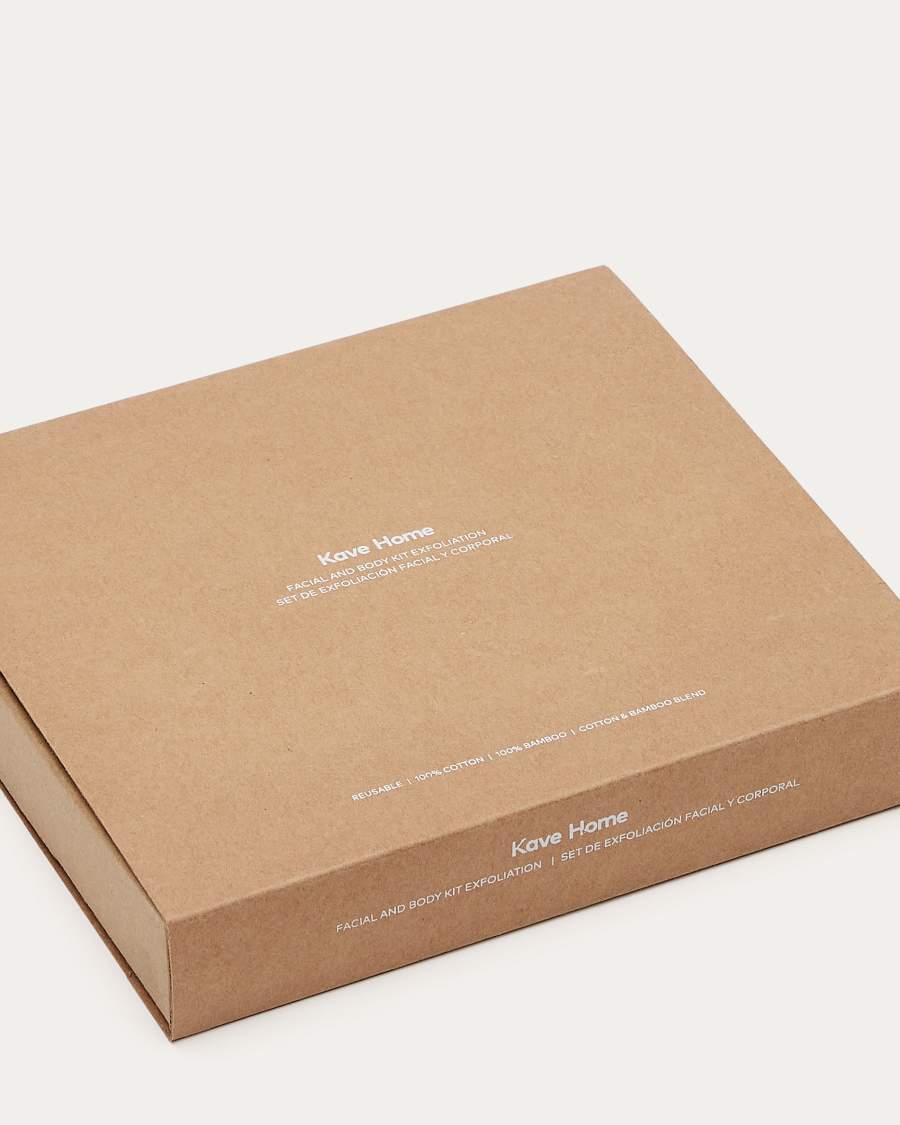 Set Menelik de tampons exfoliants pour le visage et le corps, turban et élastique pour les cheveux