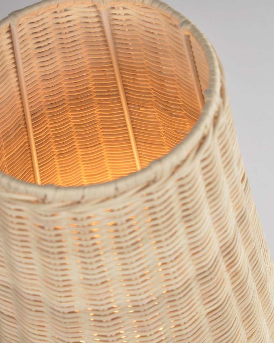 Medium Kamaria table lamp in rattan with natural finish UK adapter