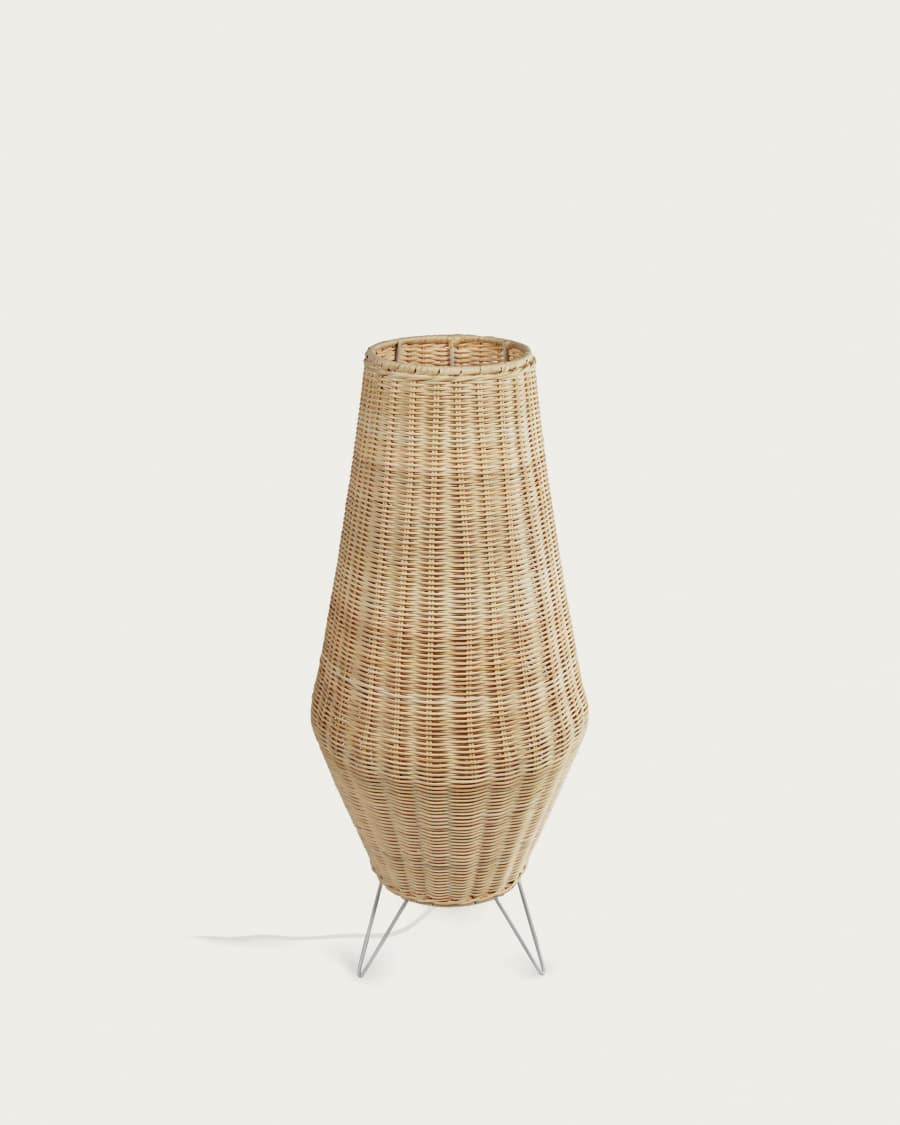 Medium Kamaria table lamp in rattan with natural finish UK adapter
