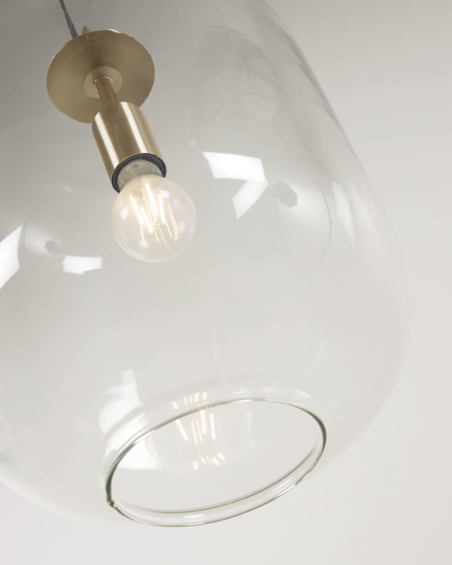 Girola glass and metal ceiling light with brass finish