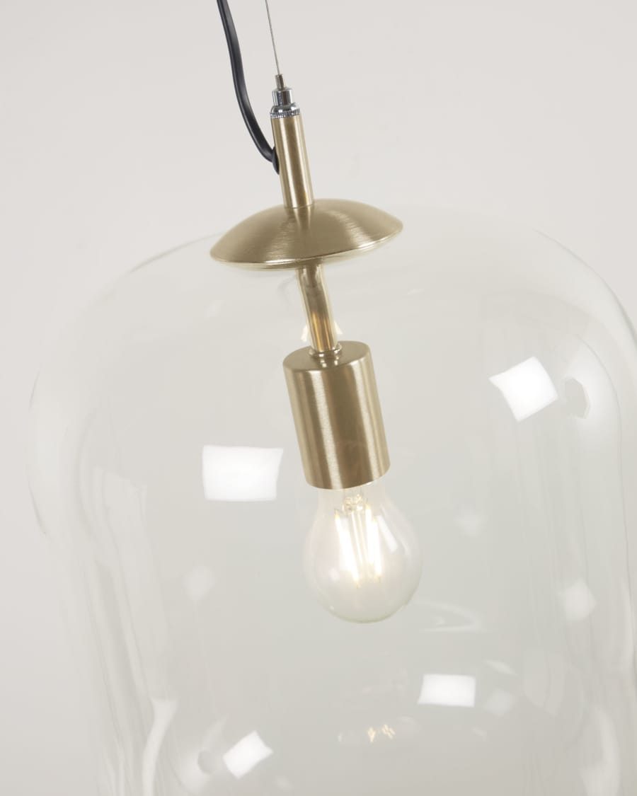 Girola glass and metal ceiling light with brass finish