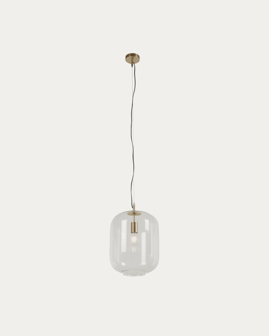 Girola glass and metal ceiling light with brass finish
