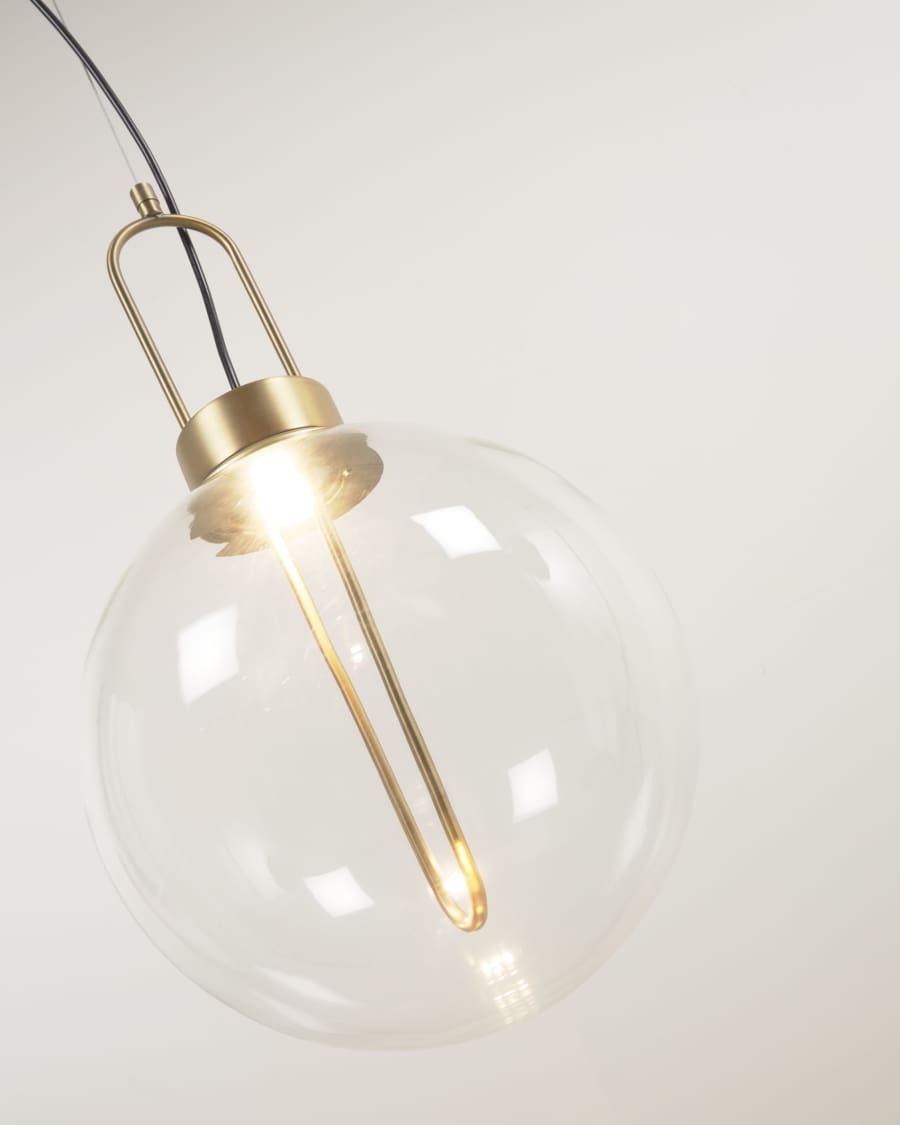 Edelweiss ceiling light in glass and metal with brass finish