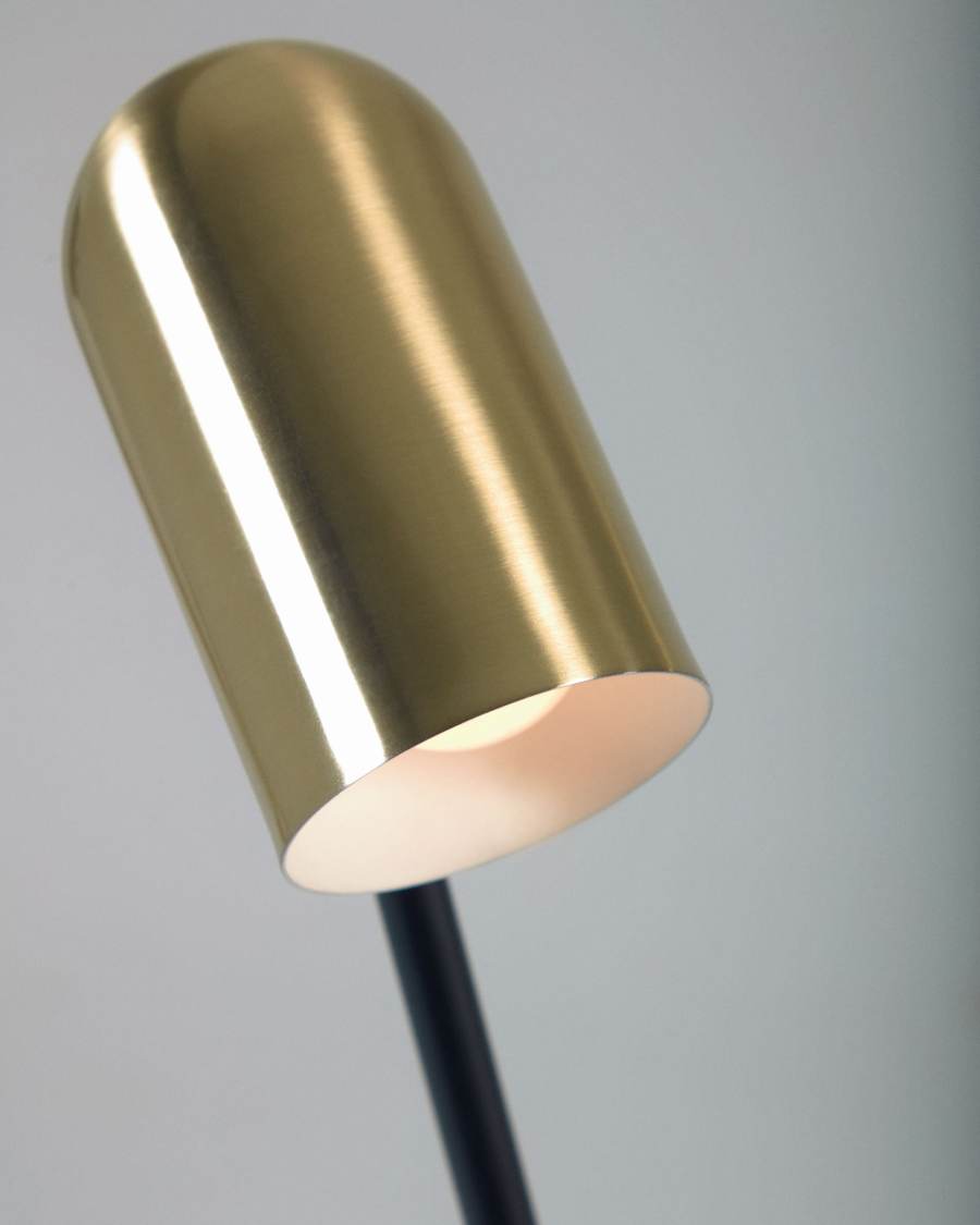 Clemence floor lamp in black metal with gold finish lampshades