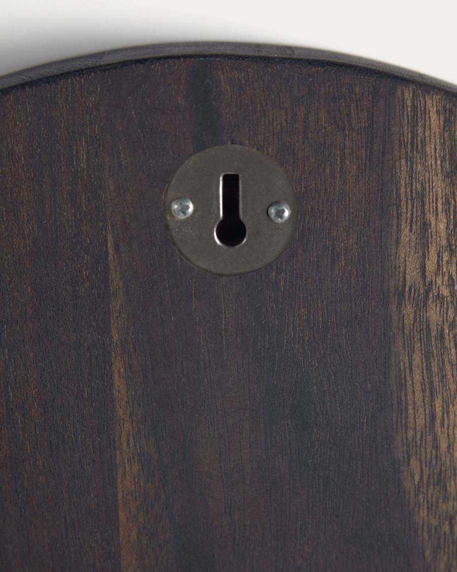 Horloge murale ronde Zakie en bois d'acacia finition noir Ø 30 cm