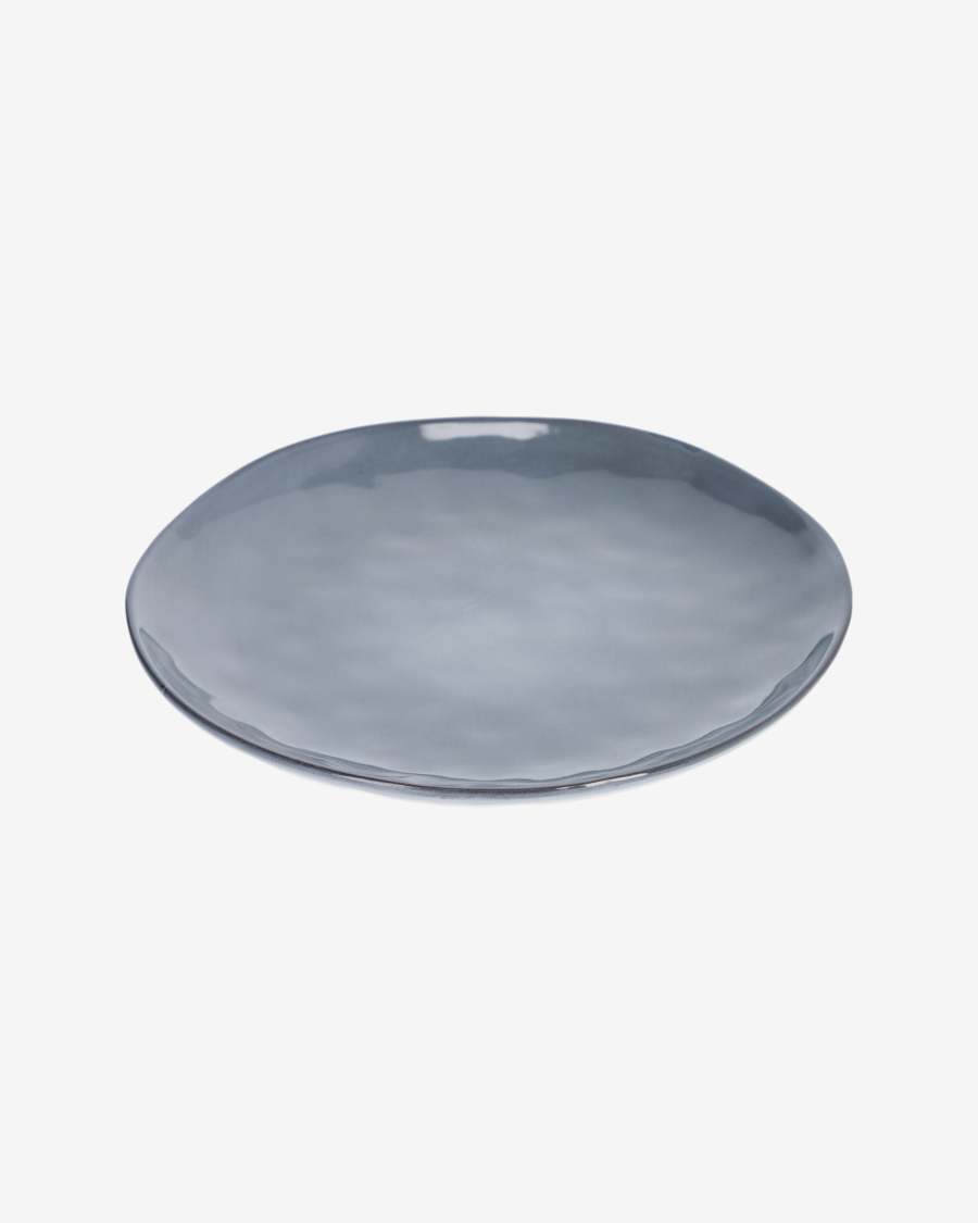 Airena flat ceramic plate in blue