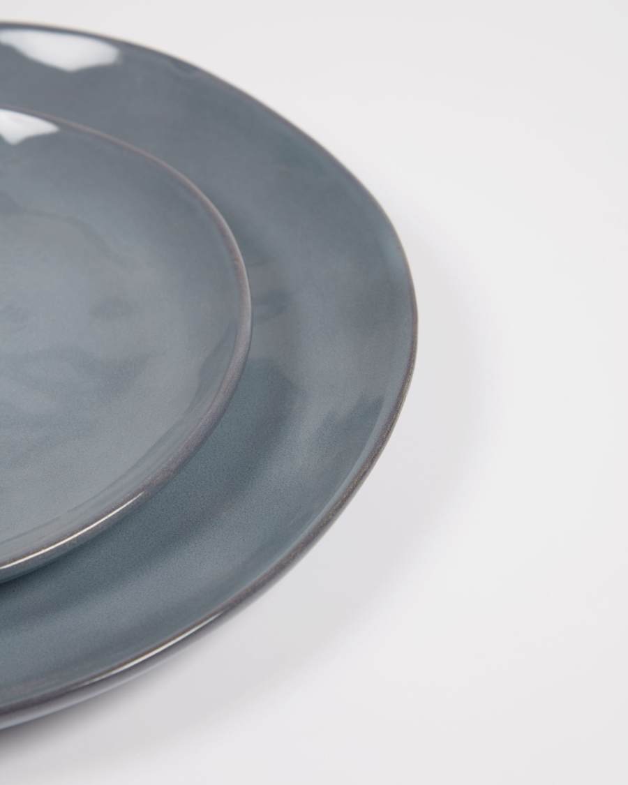 Airena flat ceramic plate in blue