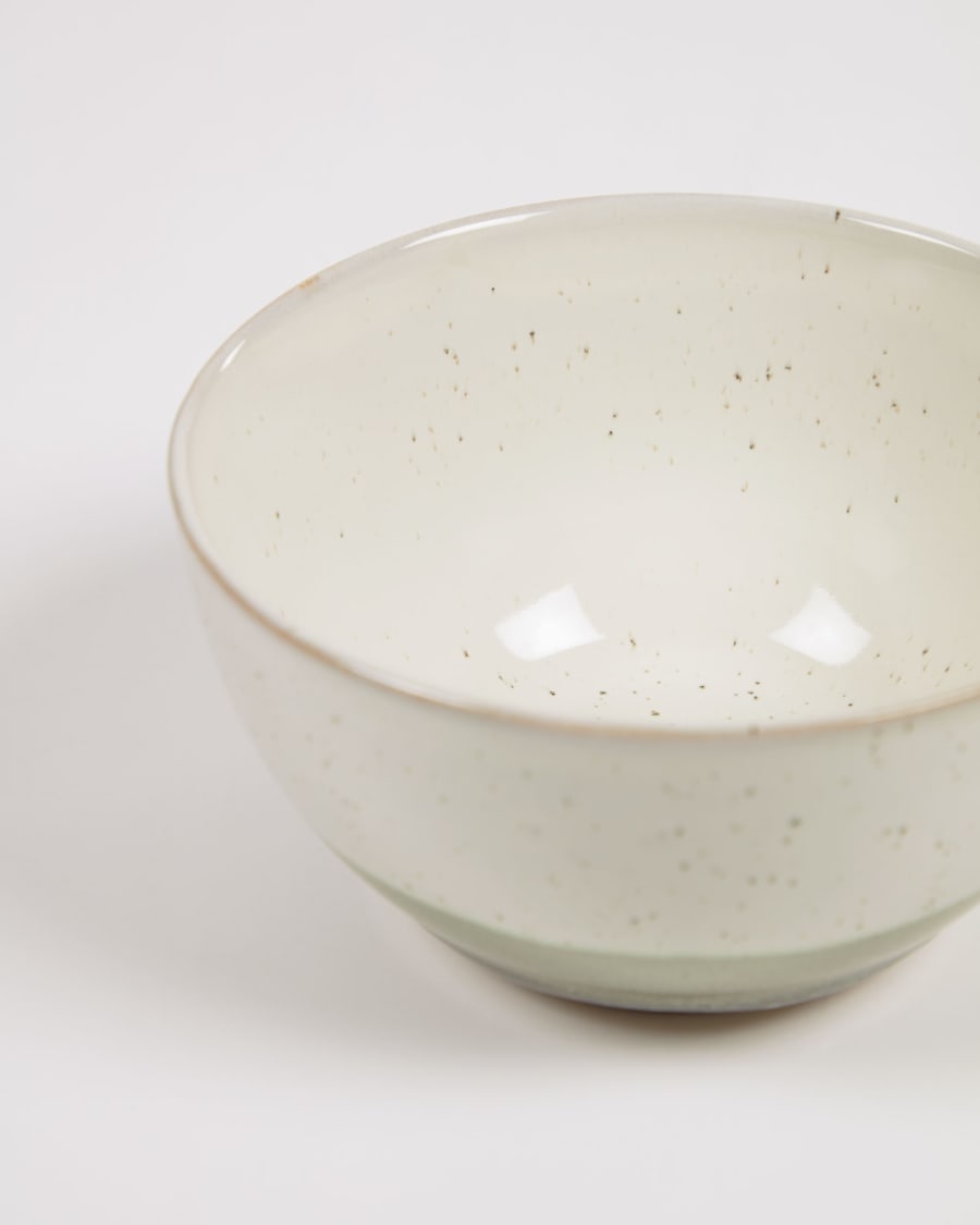 Tazza piccola Elida in ceramica beige e verde