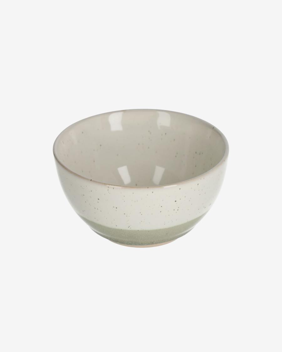 Tazza piccola Elida in ceramica beige e verde