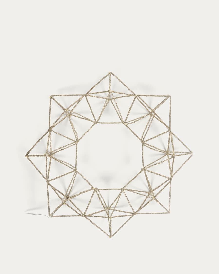 Couronne de Noël lumineuse Mishell doré 35 cm