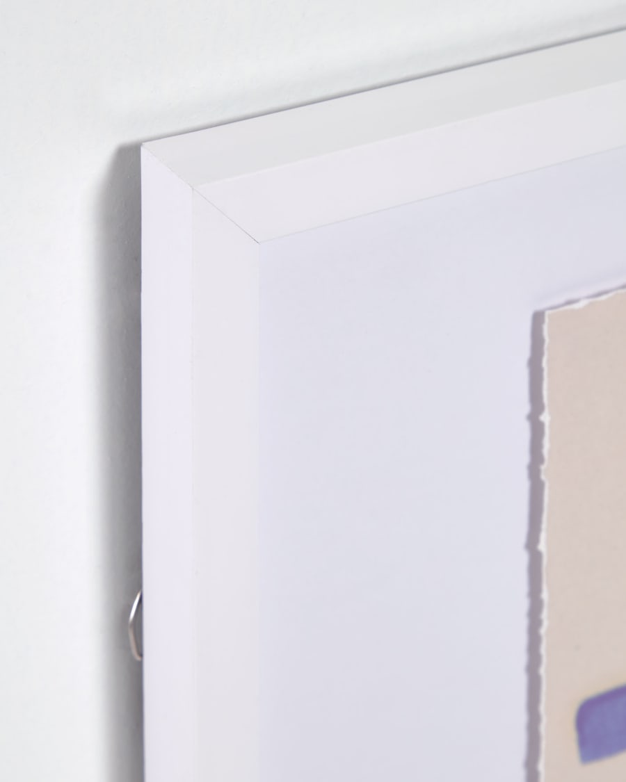 Scherin blue and white picture with people walking 40 x 100 cm