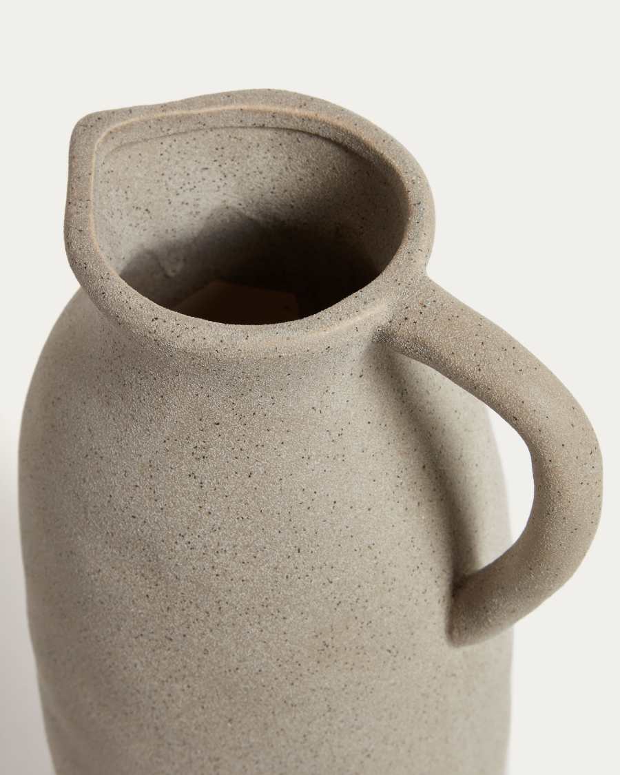 Yandi ceramic vase with a beige finish, 35.5 cm