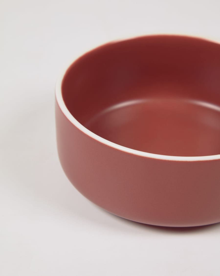 Roperta small porcelain bowl in terracotta