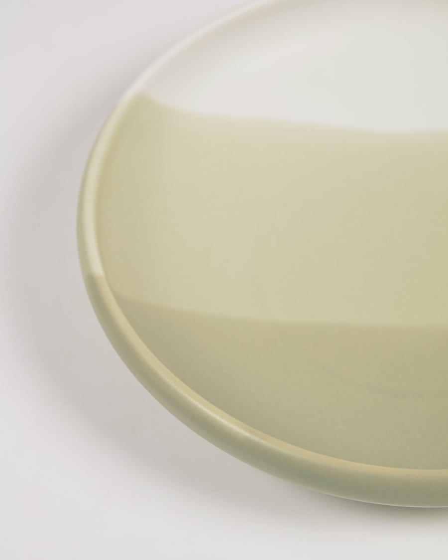 Sayuri porcelain dessert plate in green and white