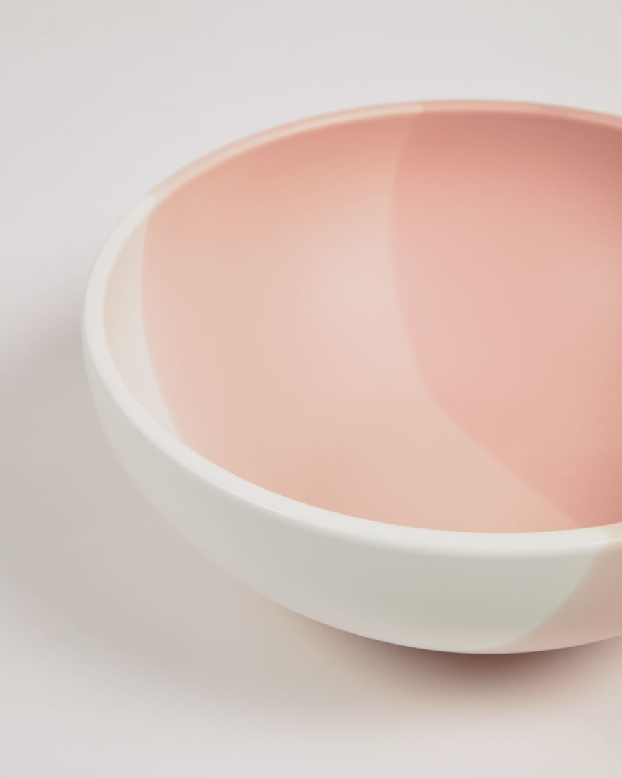 Sayuri large porcelain bowl in pink and white