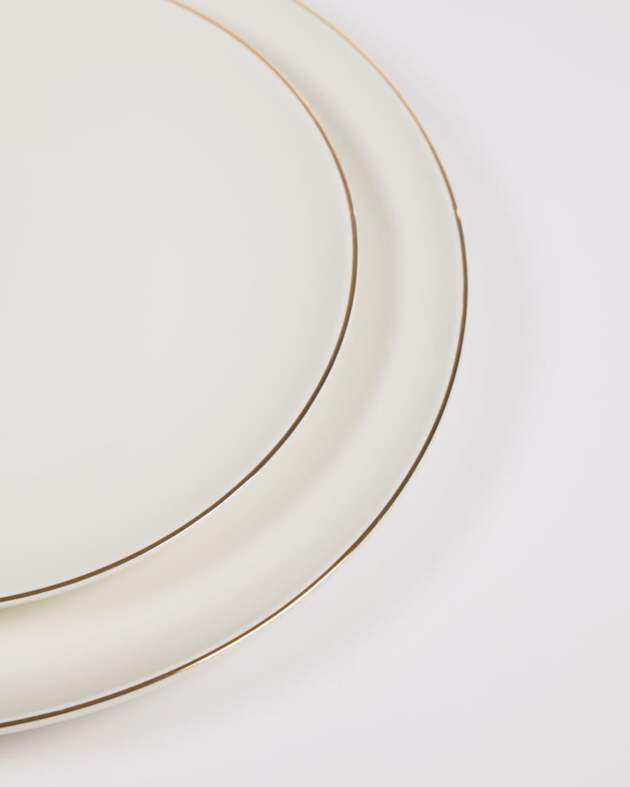 Taisia porcelain dinner plate in white