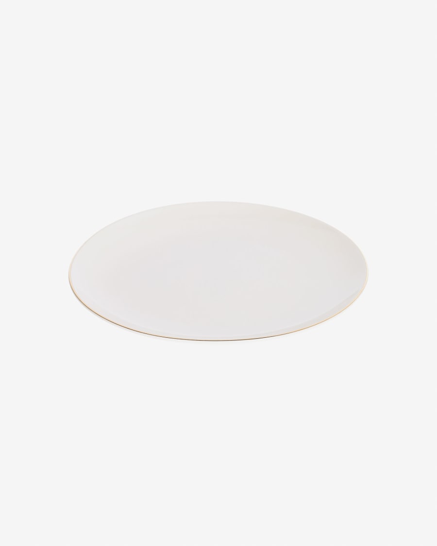Taisia porcelain dinner plate in white