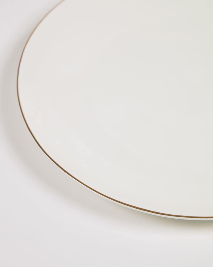 Taisia porcelain dessert plate in white