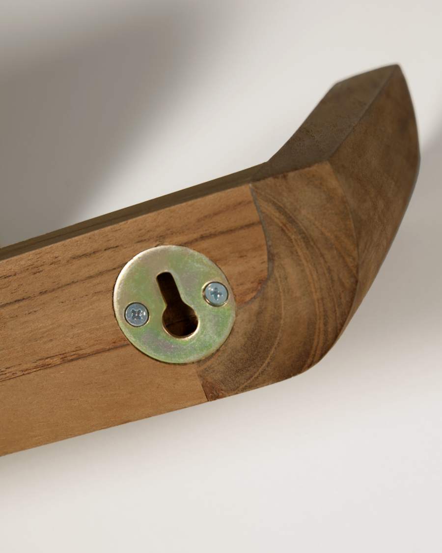 Shamel set of 2 shelves in solid teak with a walnut finish, 50 x 5 cm