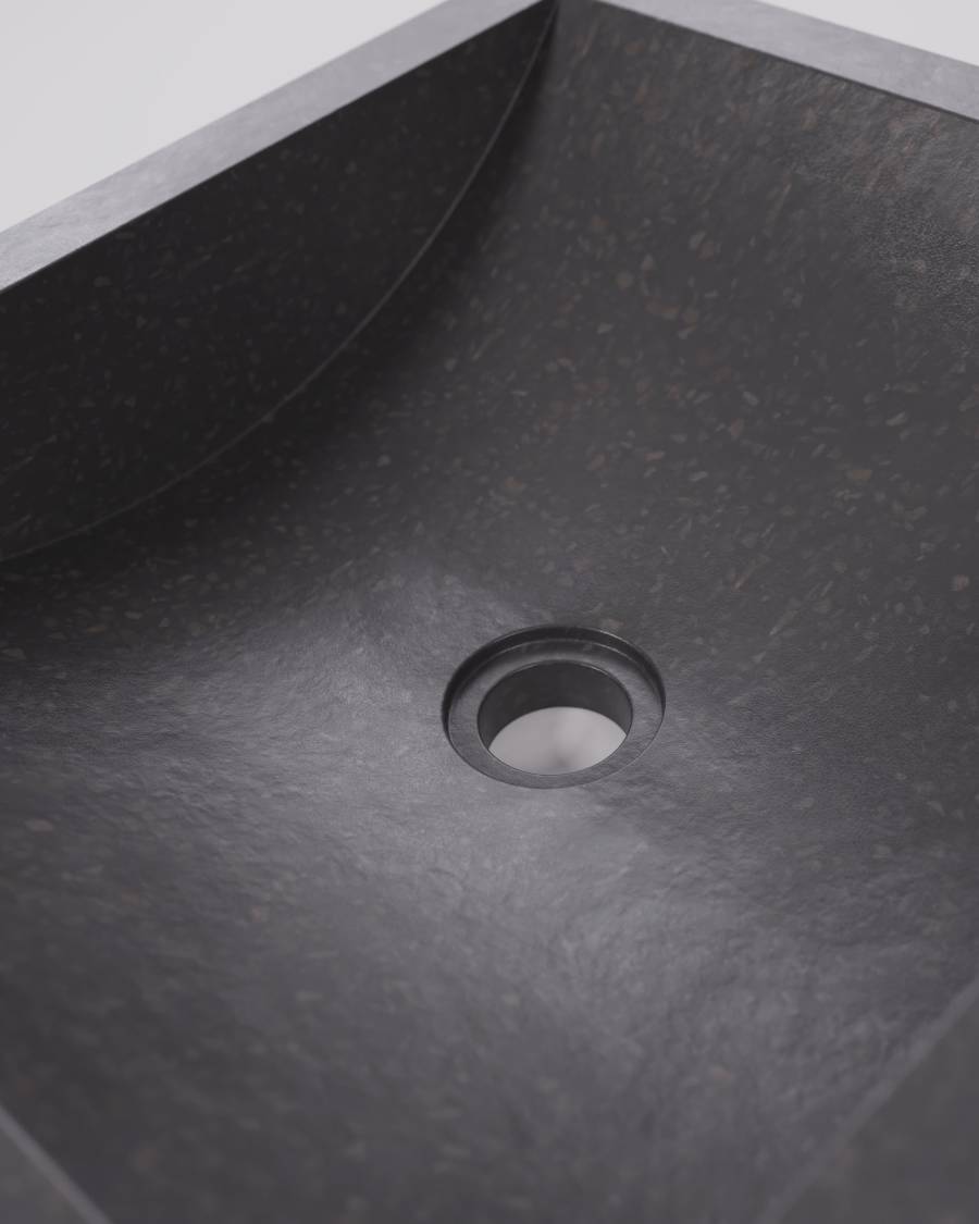 Delina countertop washbasin in black terrazzo 40 x 45 cm