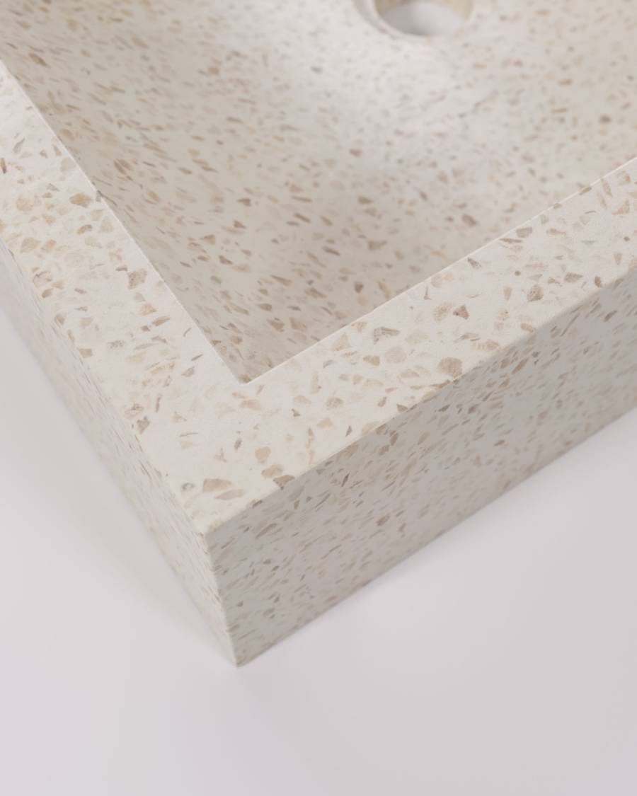 Lavabo da appoggio Delina in terrazzo bianco 40 x 45 cm