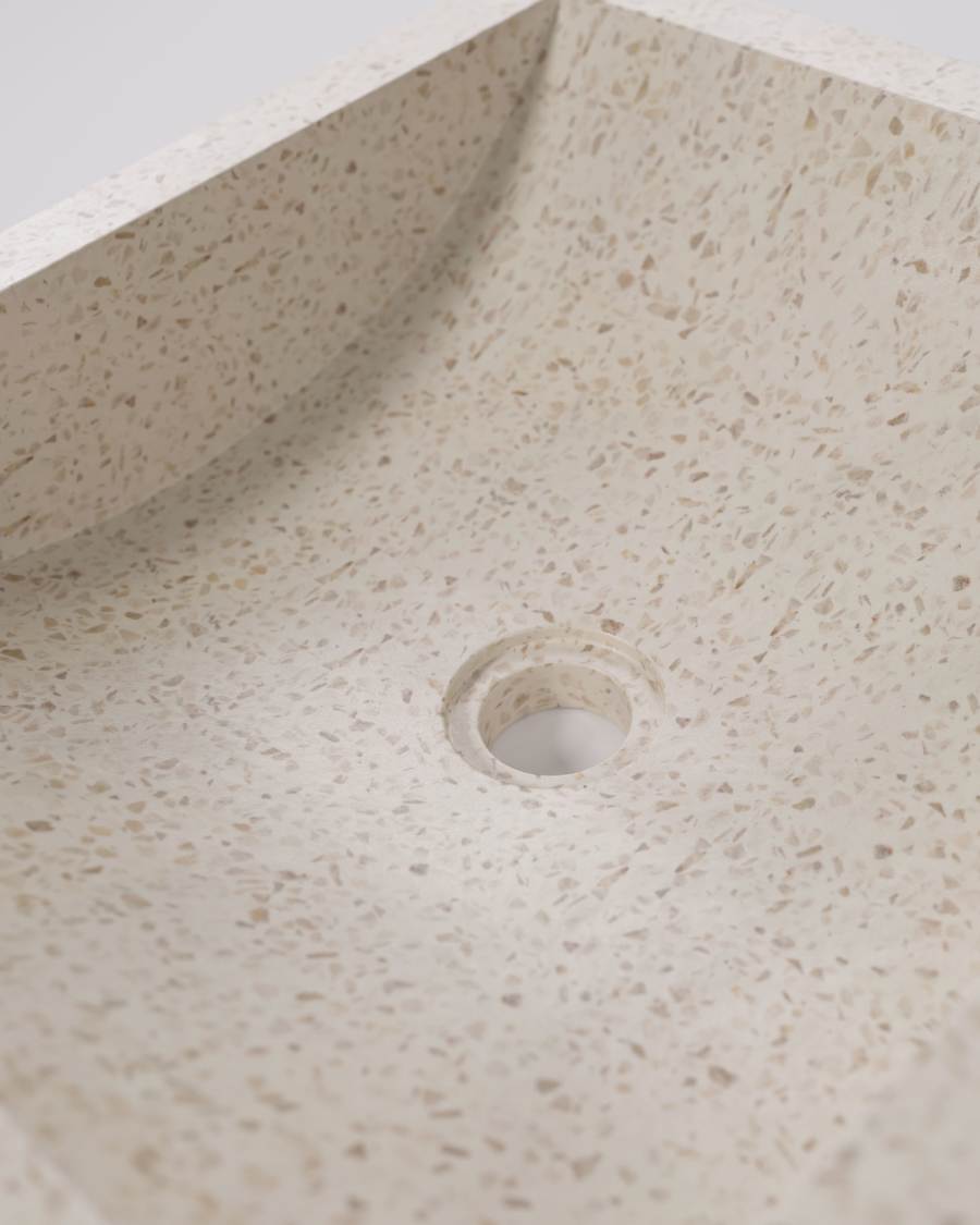 Lavabo da appoggio Delina in terrazzo bianco 40 x 45 cm