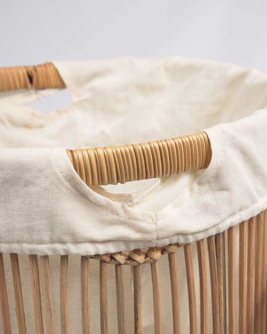 Diadorin set of 2 laundry baskets in 100% rattan with natural finish 48 cm / 58 cm