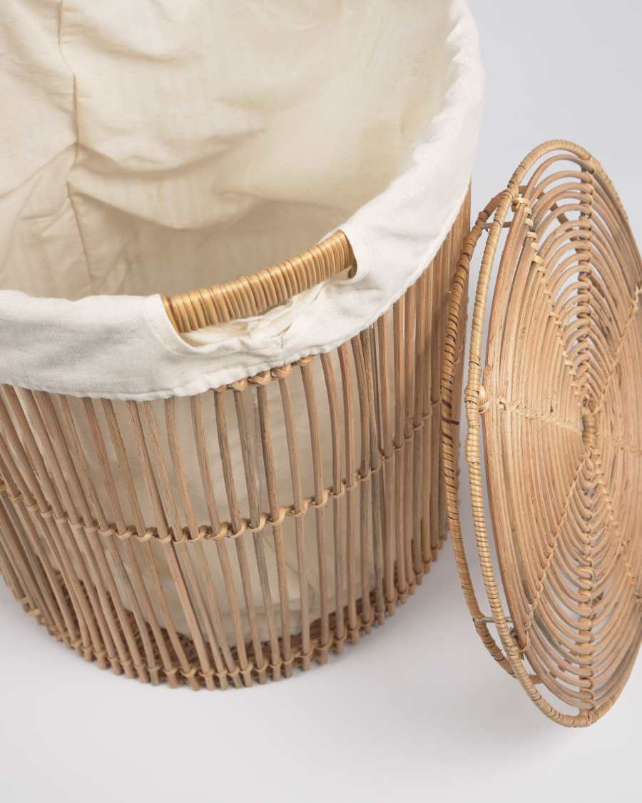 Diadorin set of 2 laundry baskets in 100% rattan with natural finish 48 cm / 58 cm