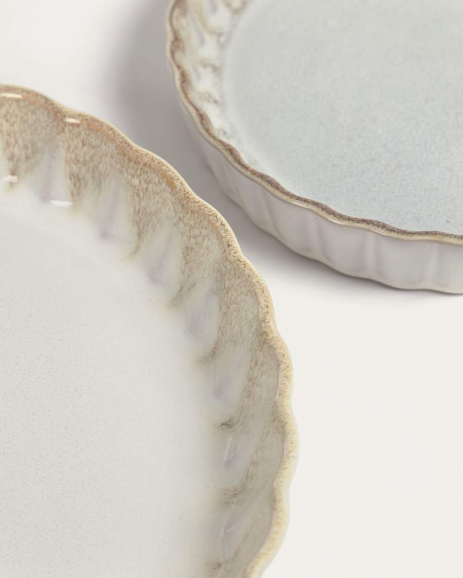 Lot de 2 plats à tarte Sheilyn beige Ø 19 cm / Ø 27 cm